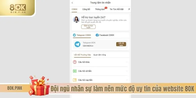 Đội ngũ nhân sự làm nên mức độ uy tín của website 8OK